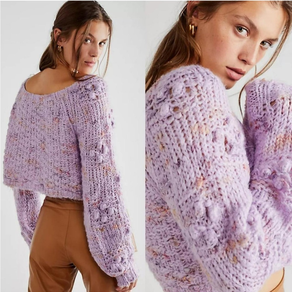 Free People Sunset Cloud Pullover, Violet, S